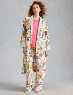 Pure Cotton Printed Tie Robe