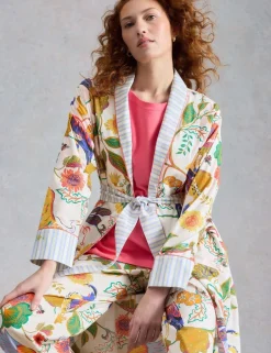 Pure Cotton Printed Tie Robe