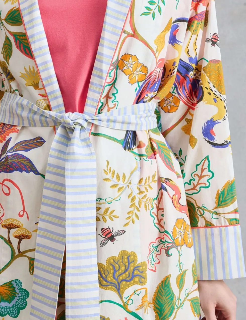 Pure Cotton Printed Tie Robe