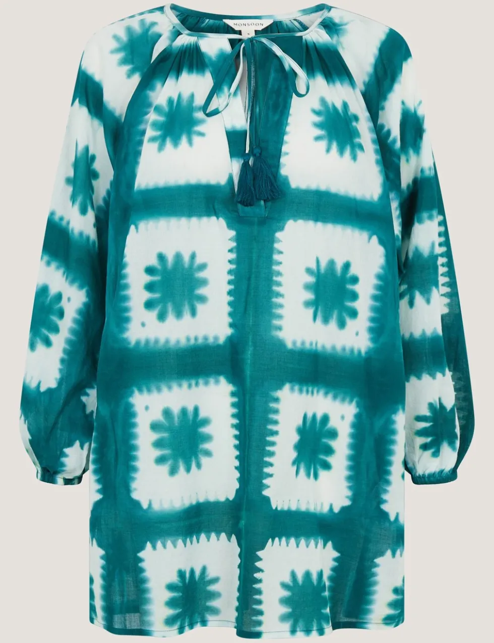 Pure Cotton Printed V-Neck Maxi Kaftan