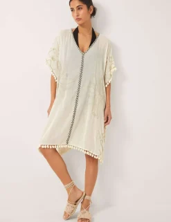 Pure Cotton Printed V-Neck Kaftan