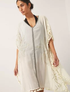 Pure Cotton Printed V-Neck Kaftan