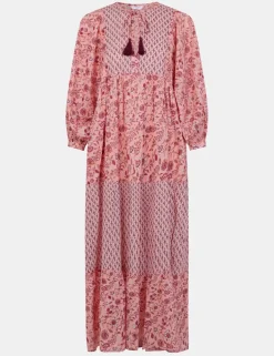Pure Cotton Printed V-Neck Maxi Beach Dress