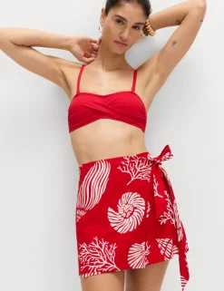 Pure Cotton Printed Wrap Mini Beach Skirt