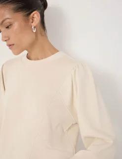 Pure Cotton Puff Sleeve Sweatshirt