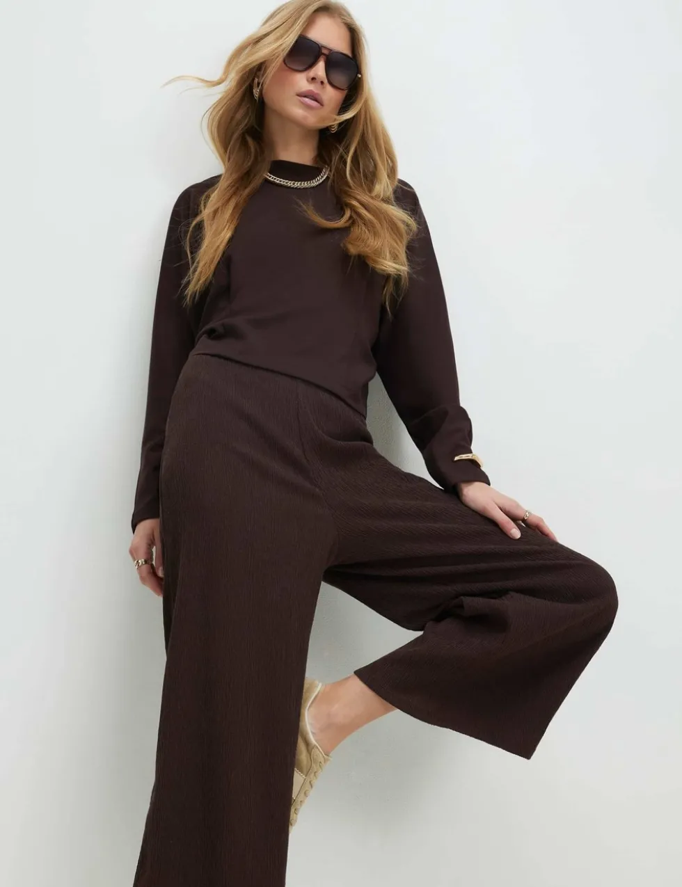 Pure Cotton Pull On Textured Culottes