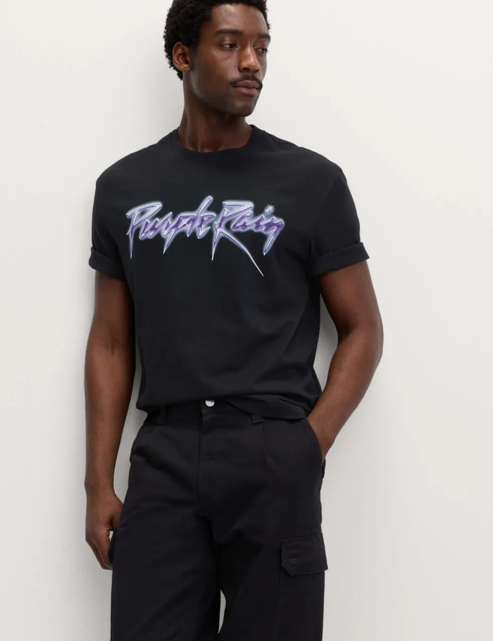 Pure Cotton Purple Rain Graphic T-Shirt