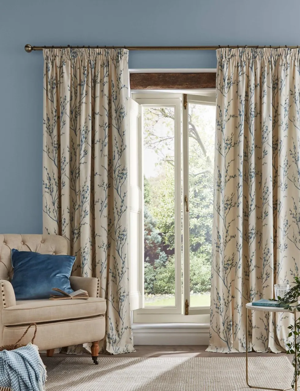 Pure Cotton Pussy Willow Pencil Pleat Curtains