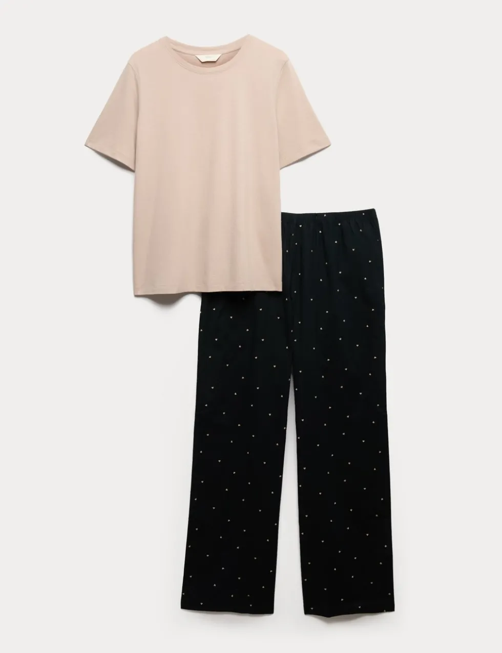 Pure Cotton Pyjama Set With Woven Bottoms