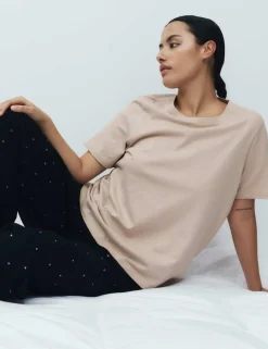 Pure Cotton Pyjama Set With Woven Bottoms