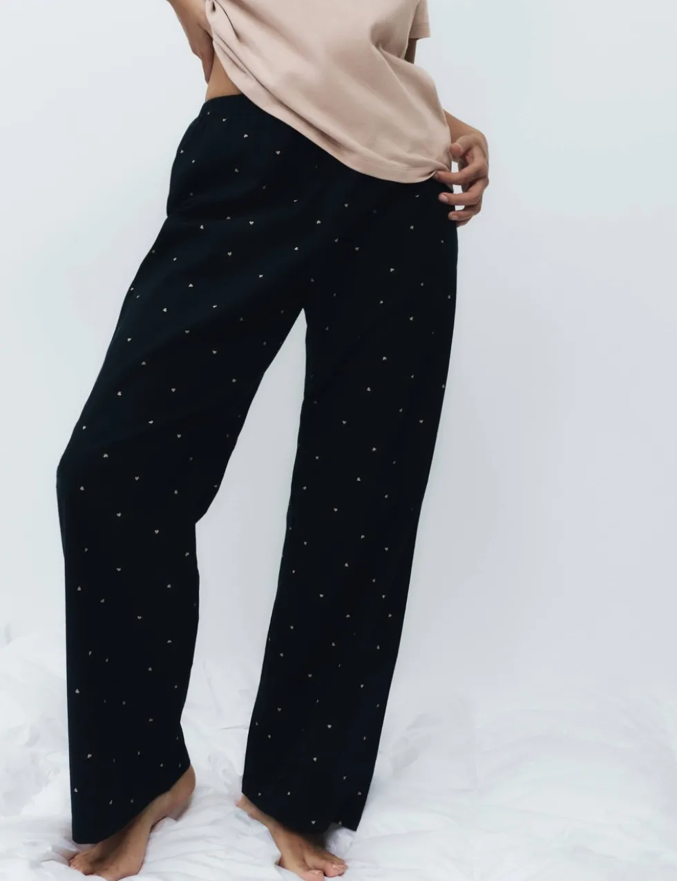 Pure Cotton Pyjama Set With Woven Bottoms
