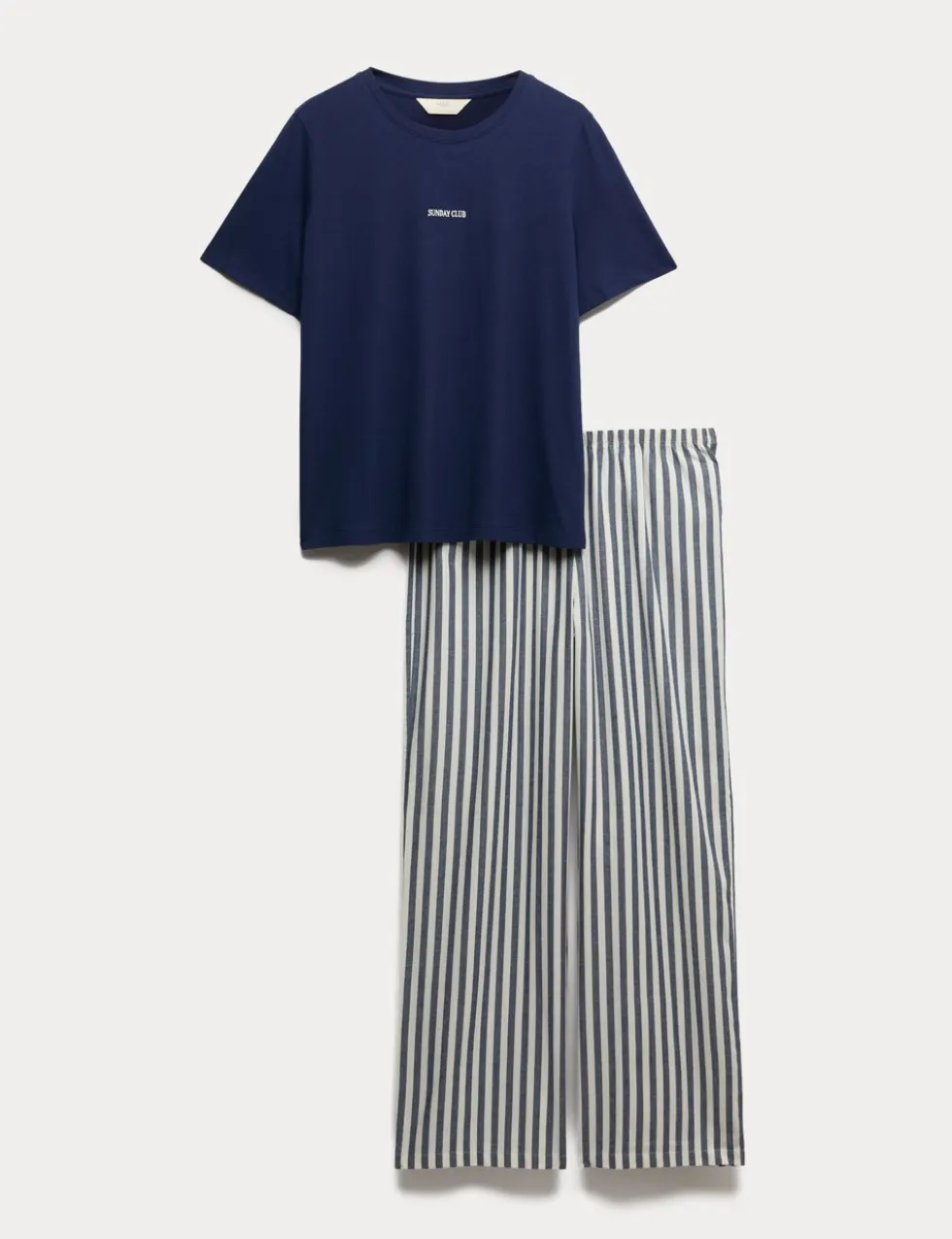 Pure Cotton Pyjama Set With Woven Bottoms