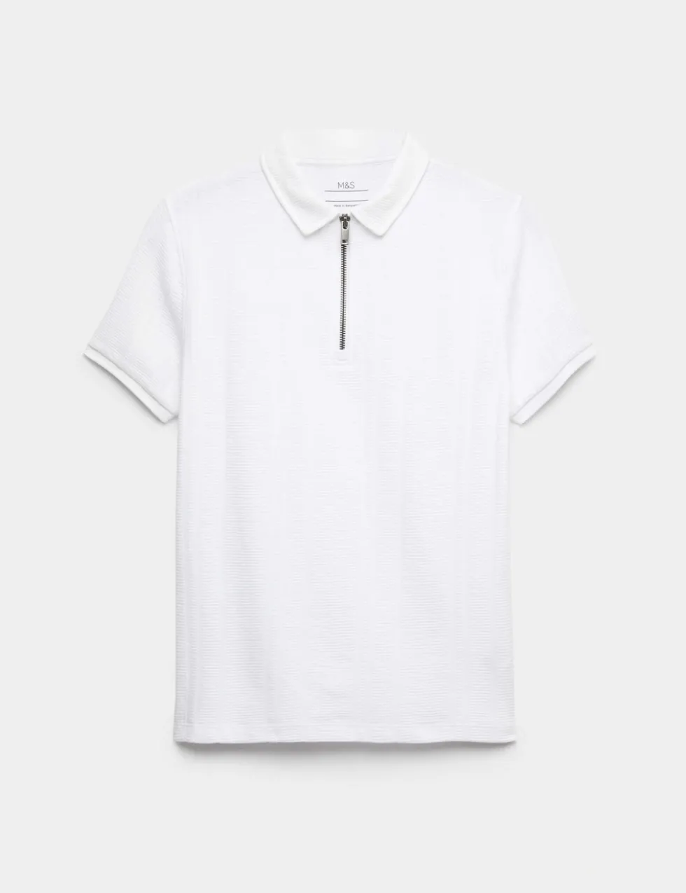 Pure Cotton Quarter Zip Polo Top (6-16 Yrs)