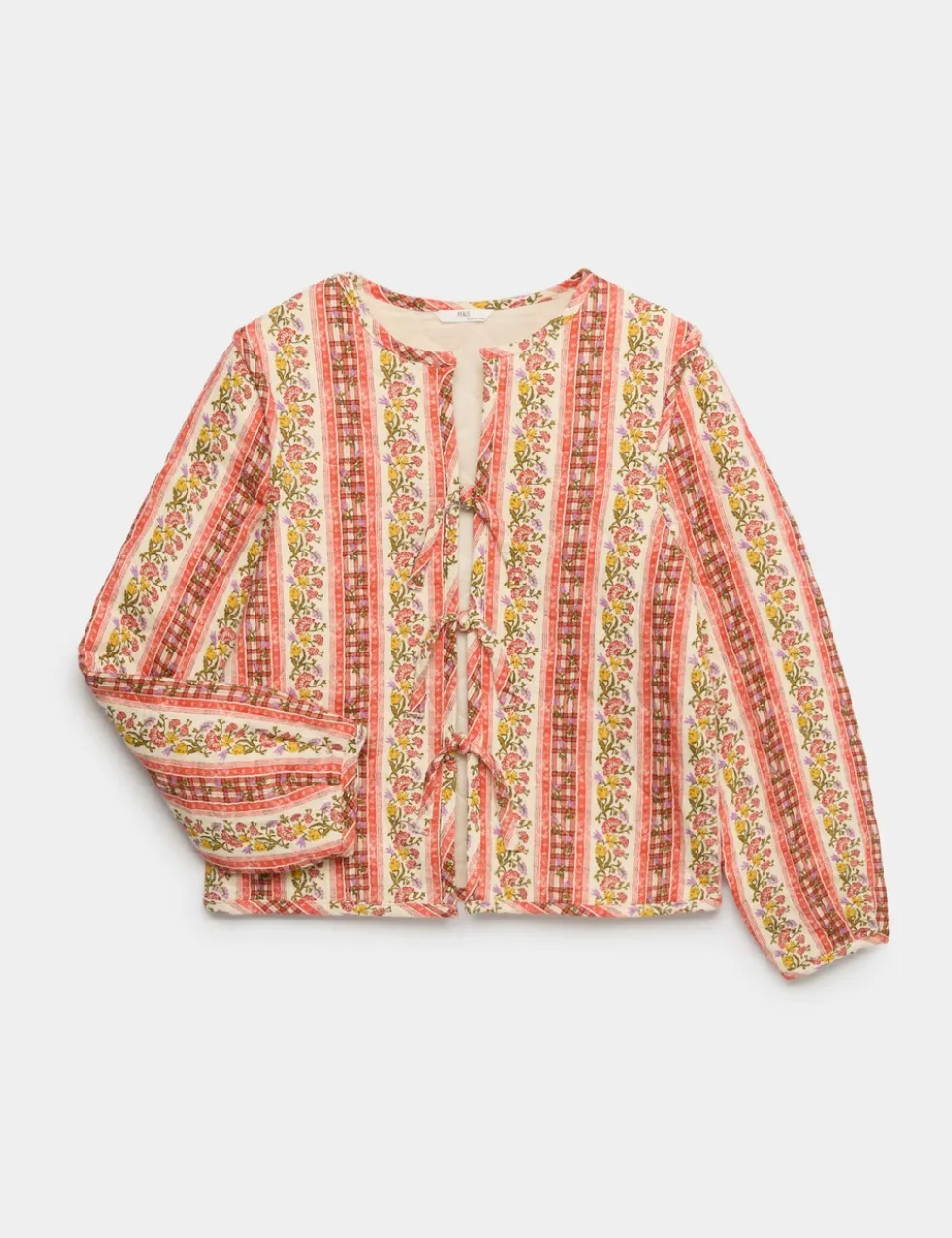 Pure Cotton Quilted Floral Jacket (6-16 Yrs)