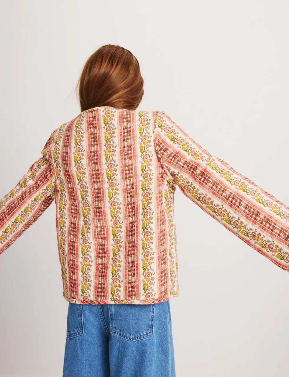 Pure Cotton Quilted Floral Jacket (6-16 Yrs)