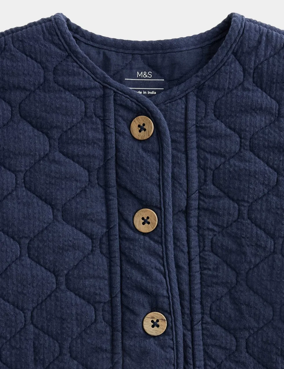 Pure Cotton Quilted Jacket (0-5 Yrs)