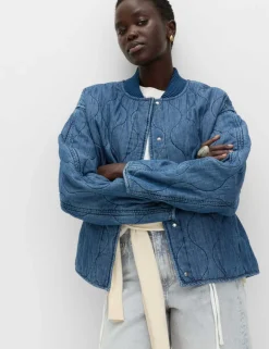 Pure Cotton Quilted Waisted Jacket