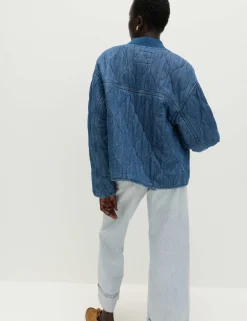 Pure Cotton Quilted Waisted Jacket