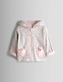 Pure Cotton Reversible Floral Bunny Hoodie (6 Mths - 7 Yrs)