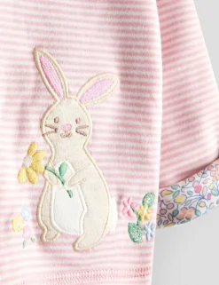 Pure Cotton Reversible Floral Bunny Hoodie (6 Mths - 7 Yrs)