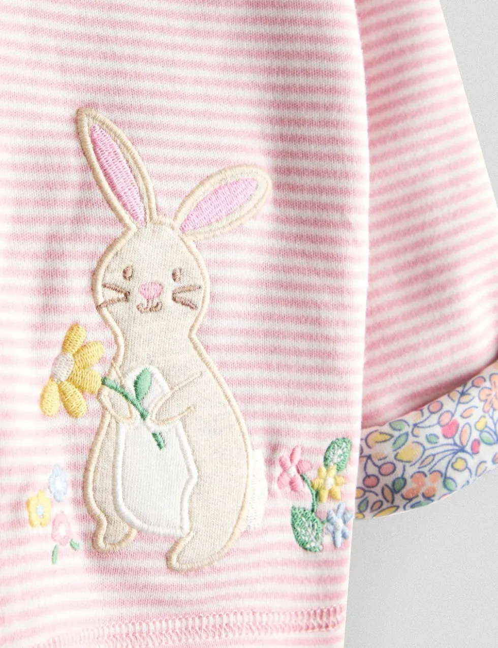Pure Cotton Reversible Floral Bunny Hoodie (6 Mths - 7 Yrs)