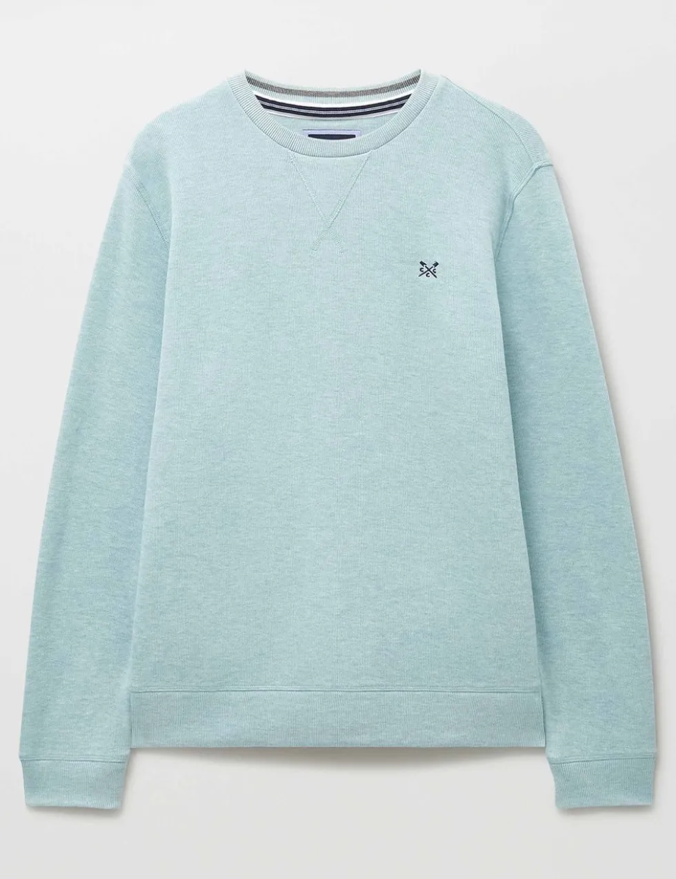 Pure Cotton Ribbed Crew Neck Jumper