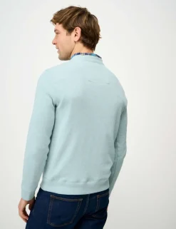 Pure Cotton Ribbed Crew Neck Jumper