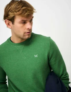 Pure Cotton Ribbed Crew Neck Jumper