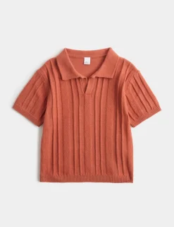 Pure Cotton Ribbed Knitted Top (0-5 Yrs)