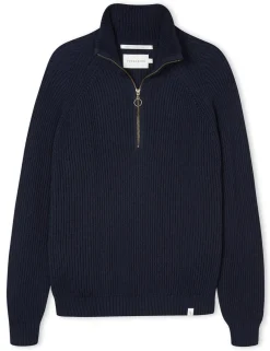 Pure Cotton Ribbed Quarter Zip Jumper