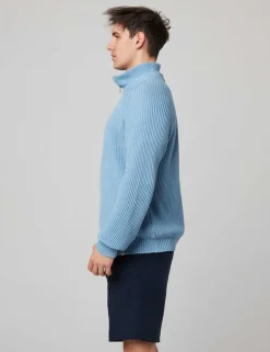 Pure Cotton Ribbed Quarter Zip Jumper