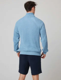 Pure Cotton Ribbed Quarter Zip Jumper