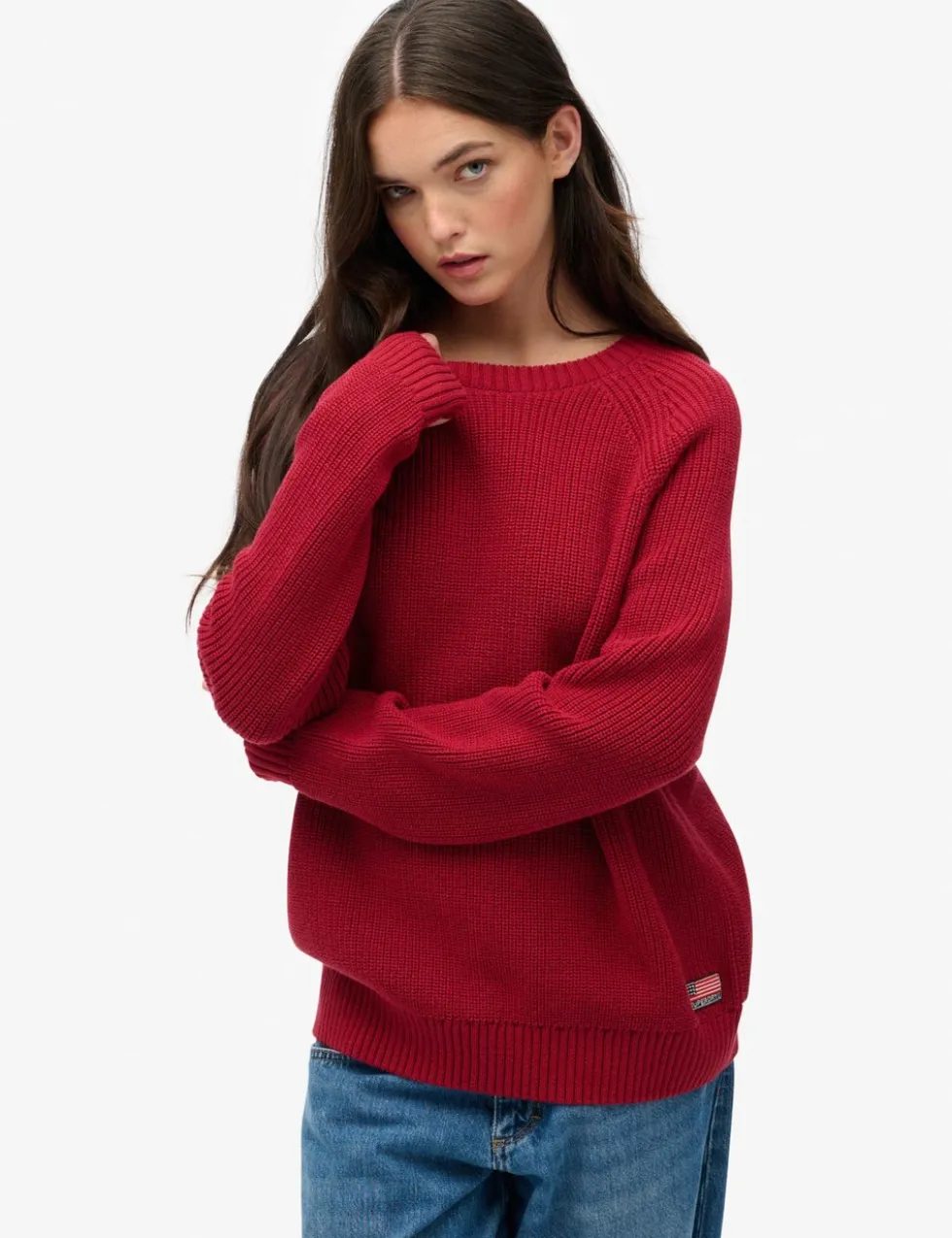 Pure Cotton Ribbed Relaxed Jumper
