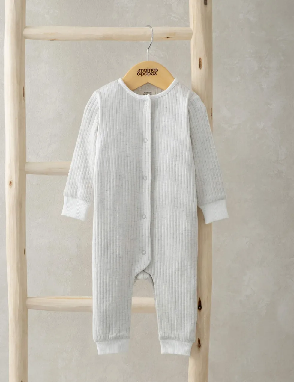Pure Cotton Ribbed Romper (0-6 Mths)