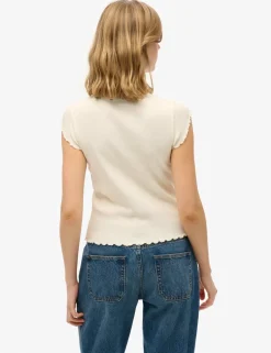 Pure Cotton Ribbed Square Neck T-Shirt
