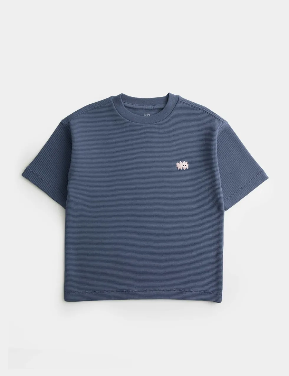 Pure Cotton Ribbed T-Shirt (2-8 Yrs)