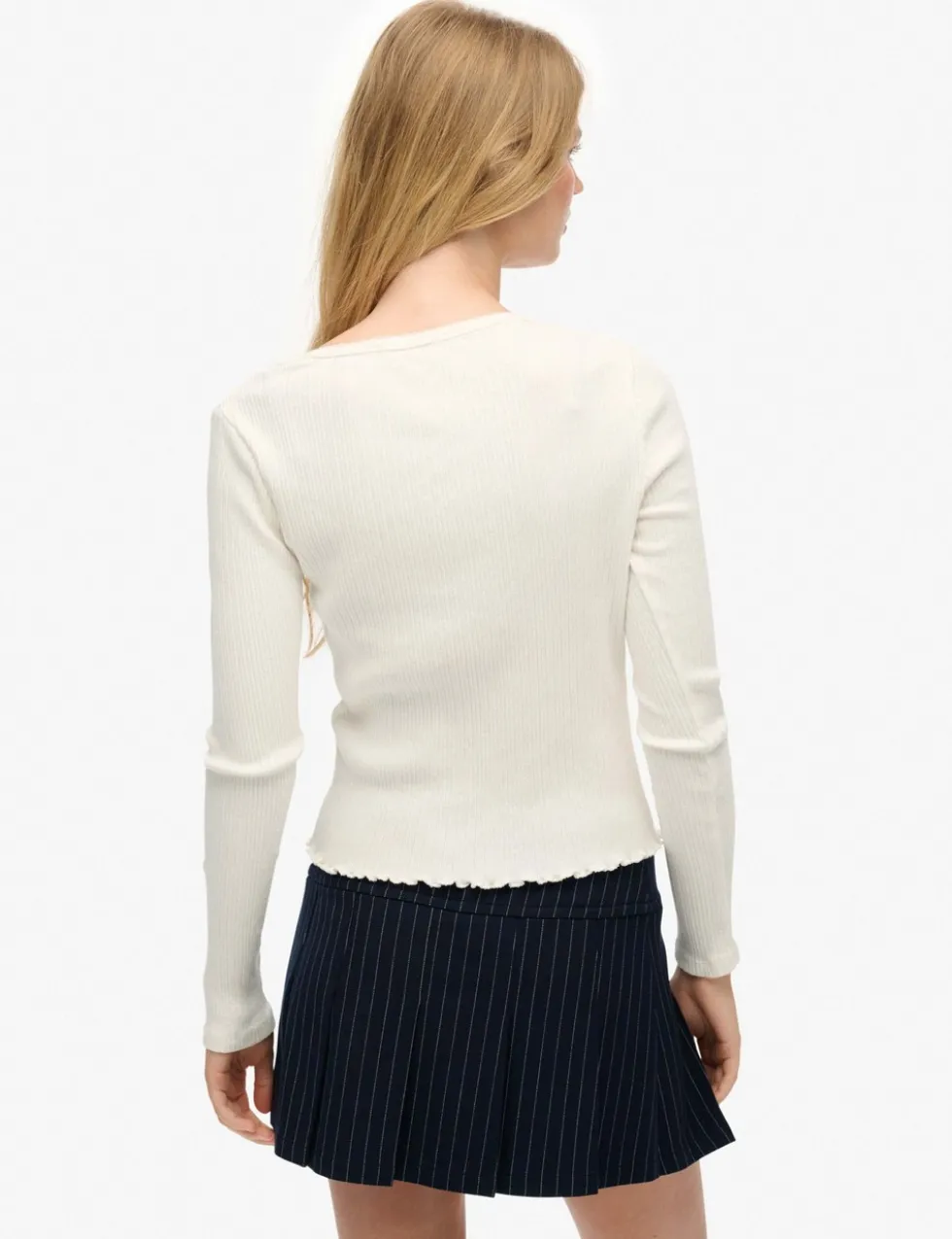 Pure Cotton Ribbed V-Neck Slim Fit Cardigan