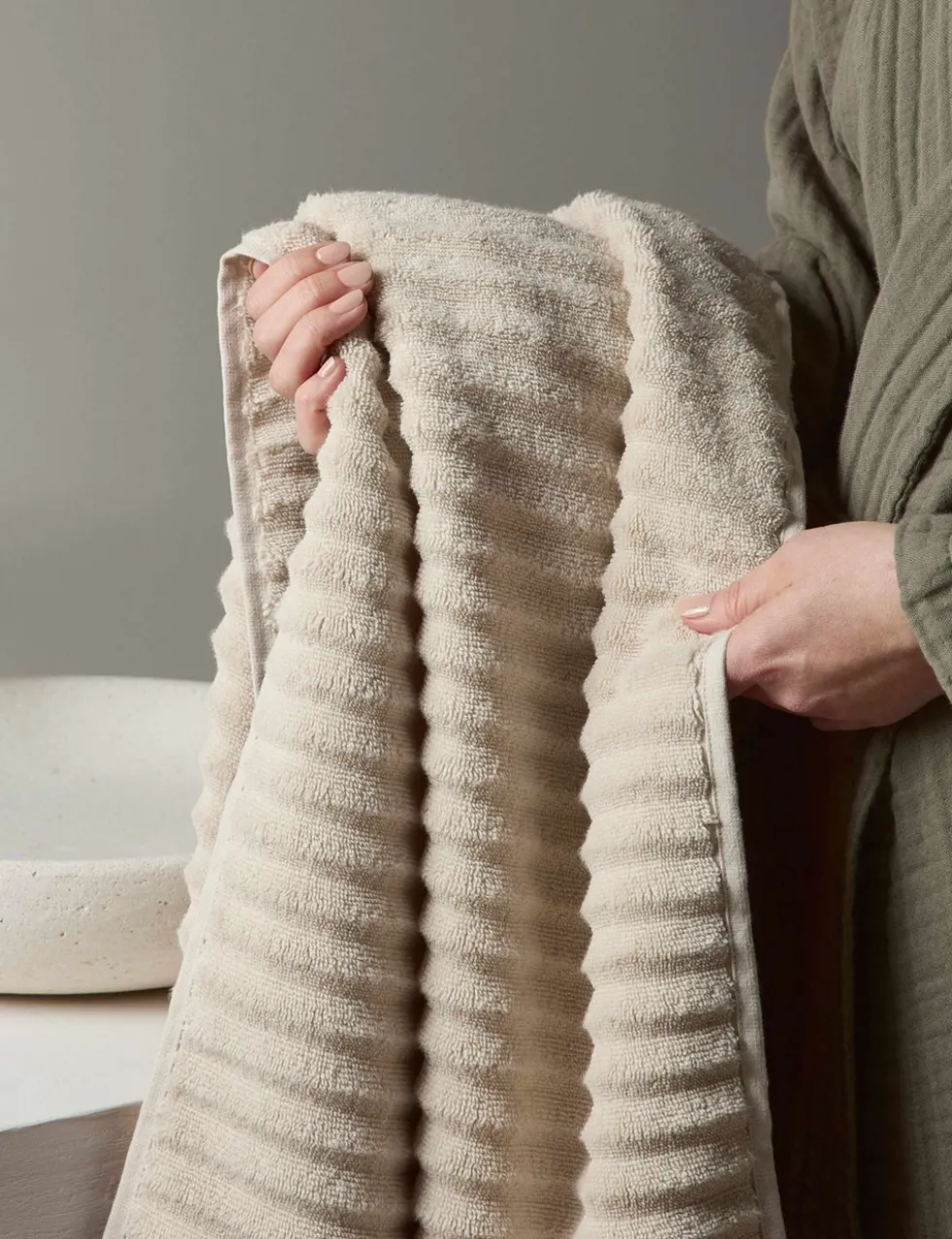 Pure Cotton Rippled Bath Towel