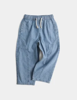 Pure Cotton Ripstop Barrel Jeans (2-8 Yrs)