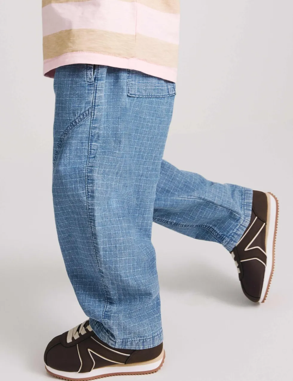 Pure Cotton Ripstop Barrel Jeans (2-8 Yrs)
