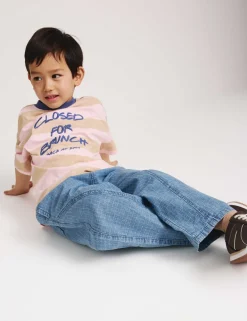 Pure Cotton Ripstop Barrel Jeans (2-8 Yrs)