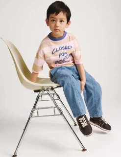 Pure Cotton Ripstop Barrel Jeans (2-8 Yrs)