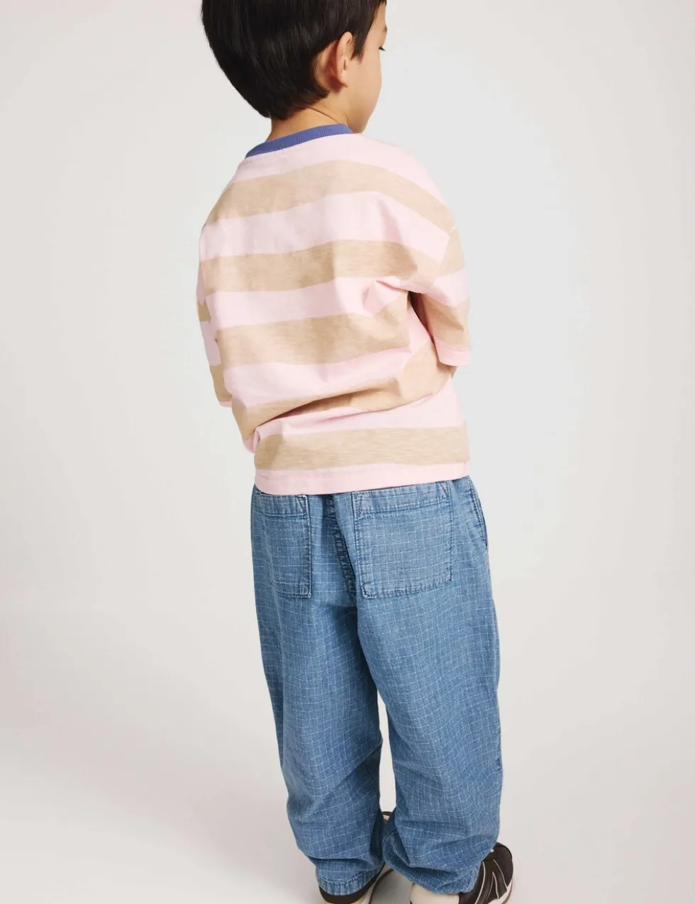 Pure Cotton Ripstop Barrel Jeans (2-8 Yrs)