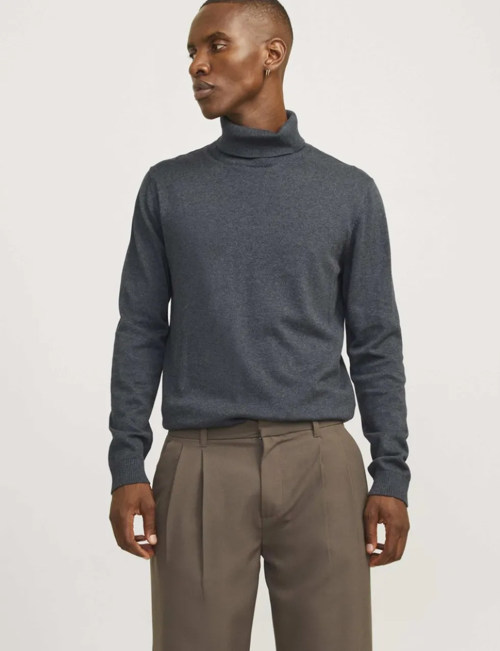 Pure Cotton Roll Neck Jumper