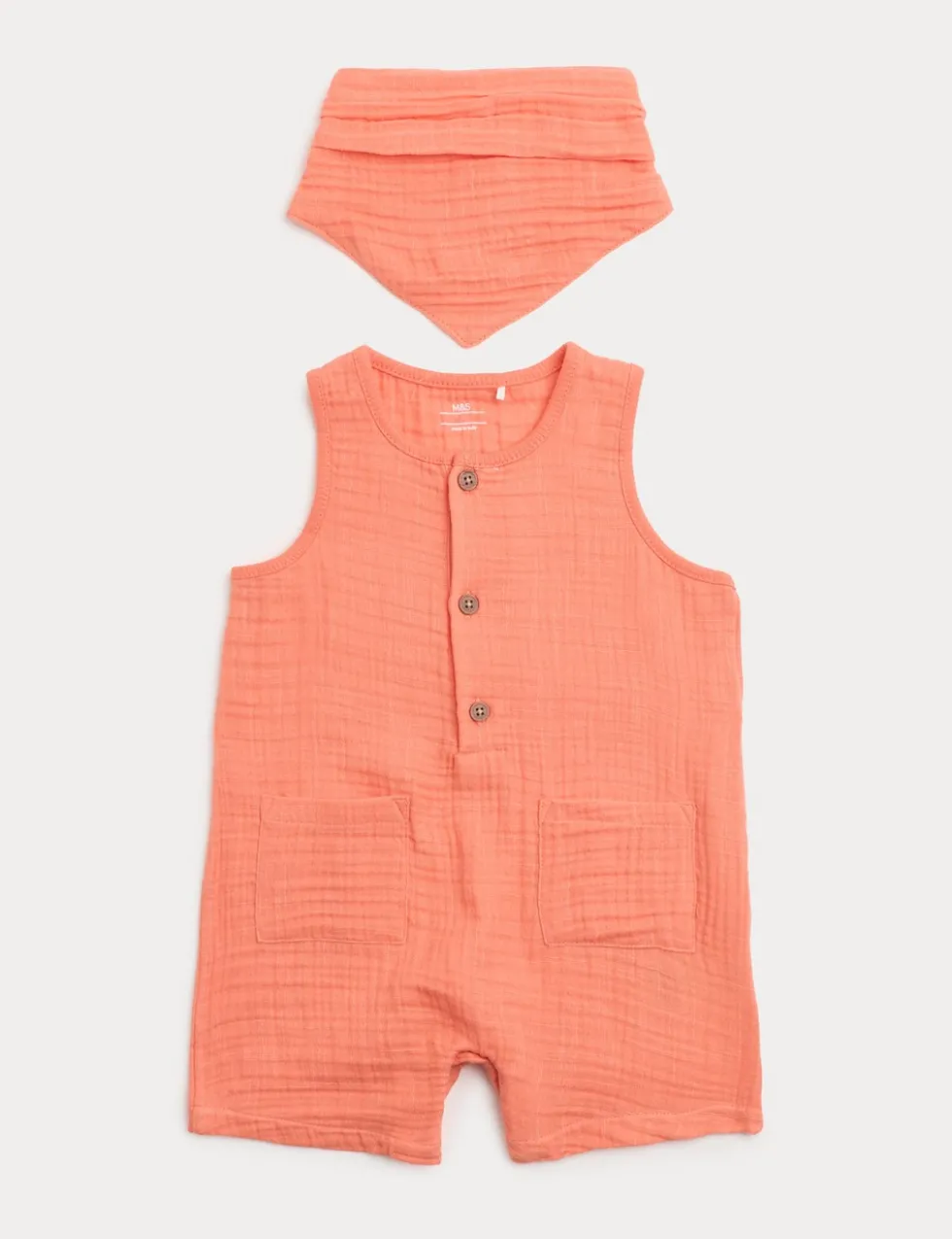 Pure Cotton Romper with Bib (0-3 Yrs)