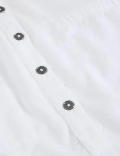 Pure Cotton Round Neck Button Detail Shirt