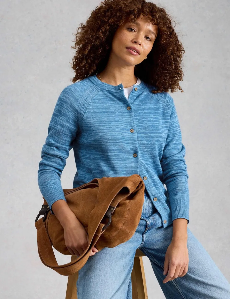 Pure Cotton Round Neck Cardigan