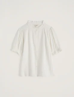 Pure Cotton Round Neck Relaxed Blouse