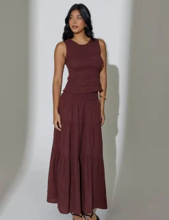 Pure Cotton Round Neck Shirred Vest Top