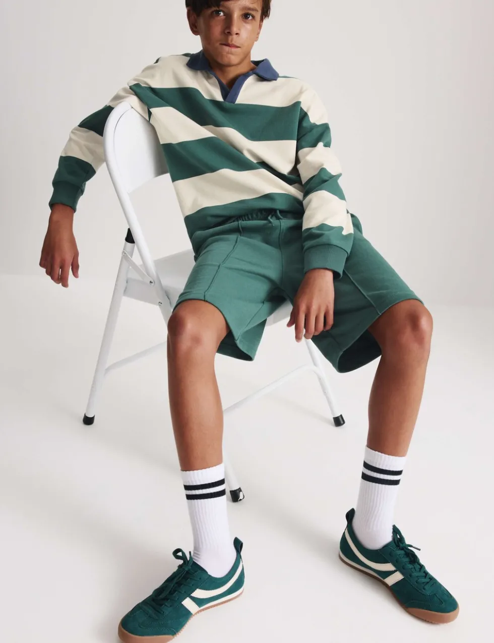 Pure Cotton Rugby Top & Shorts Set (6-16 Yrs)